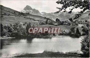 Postcard Modern Surroundings of Bernex (Haute Savoie) Lake Beunaz and Dent d'...