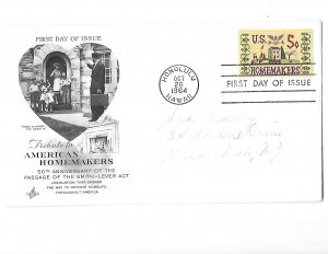 First Day Issue 10-26-1964 Five Cent Homemakers Stamp Honolulu Hawaii Stamp