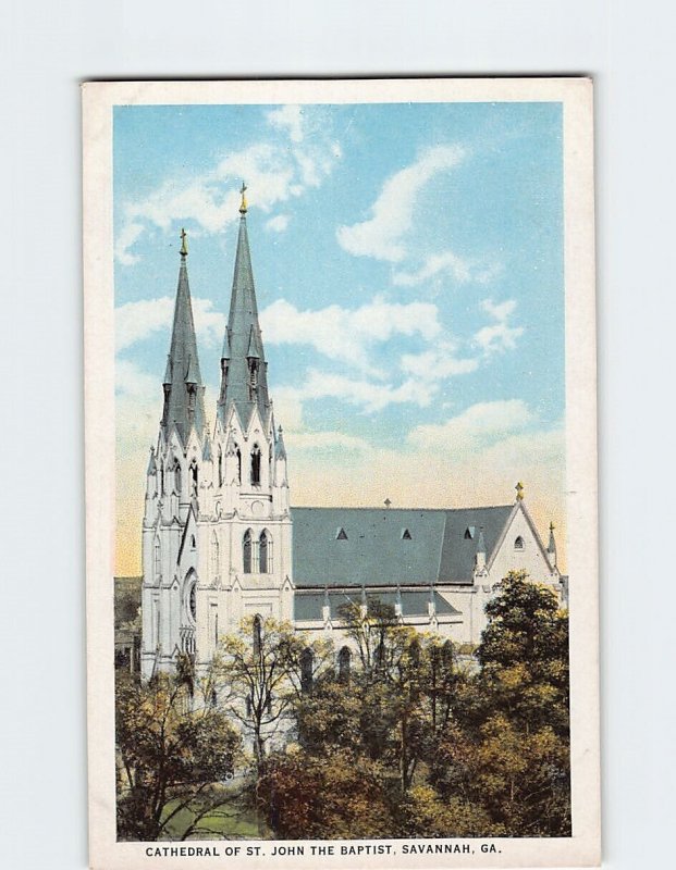 Postcard Cathedral Of St. John The Baptist, Savannah, Georgia