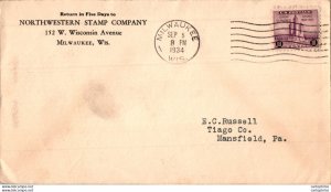 US Cover 3c Chicago Progress Milwaukee 1935  for Mansfield PA