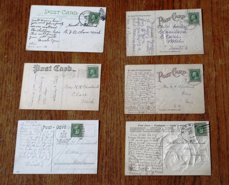 18 Post cards from 1900 to 1915 Many Embossed