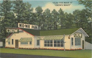 Postcard Arkansas Boles Mi-Way Park restaurant advertising Teich linen 23-10463