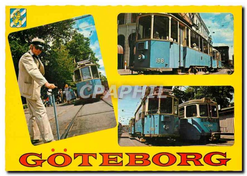 Postcard Modern Goteborg Sparvagnar