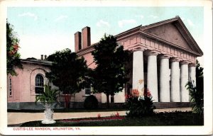 Custis Lee Mansion Arlington VA Virginia WB Postcard VTG UNP Washington DC  
