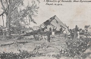Results of Tornado Near Syrackuse, NY, Sept 15, 1912, Early Postcard, Unused