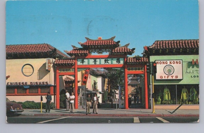 Gateway Entrance To New Chinatown, Los Angeles, California, 1965 Chrome Postcard