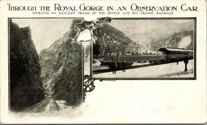 Postcard Through the Royal Gorge in an Observation Car Daylight Trains Colorado