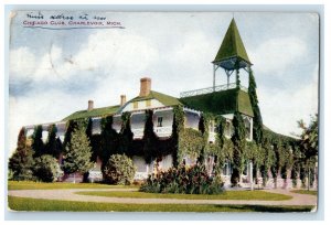 1910 Chicago Club Building Charlevoix Michigan MI Posted Antique Postcard 