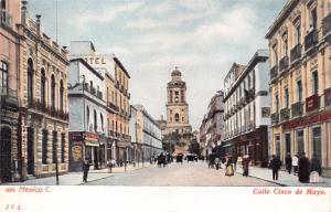 MEXICO CITY~CALLE CINCO de MAYO~J.C.S. PUBLISHED POSTCARD 1900s