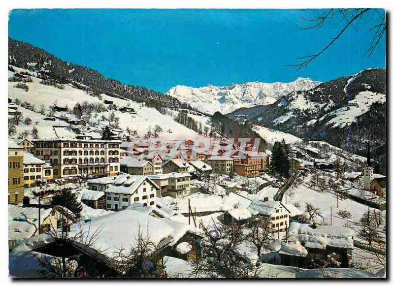 Postcard Modern Seewis 1000 m gegen die Scesaplana