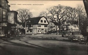 Manchester Massachusetts MA Central Street Scene Vintage Postcard