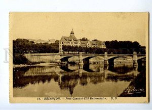 191249 FRANCE BESANCON campus & bridge Vintage postcard