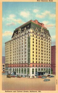 Vintage Postcard 1920's View of New Emerson Hotel Baltimore Maryland MD