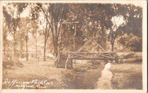 RPPC Footbridge in Jefferson Park, Milford CT c1912 Vintage Postcard M77