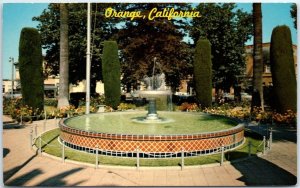 Postcard - Plaza Square Memorial Fountain - Orange, California