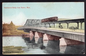 Massachusetts BOSTON Charlestown Bridge - pm1911 - Divided Back