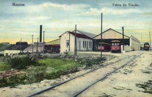 brazil, MANAOS MANAUS, Usina da Viação, Tram Depot (1910s) Postcard