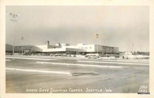 1950's North Gate shopping Center, SEATTLE, WASHINGTON ELLIS RPPC postcard 7080