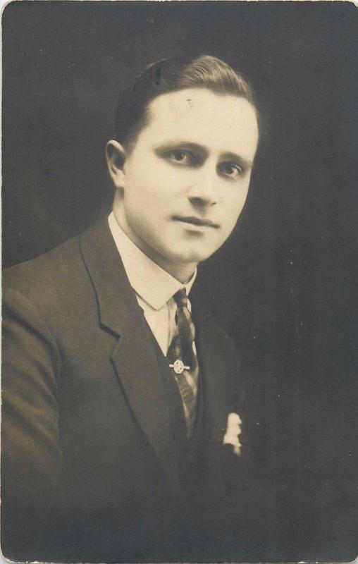 Hungary vintage photo postcard portrait of an elegant young man dated 1928