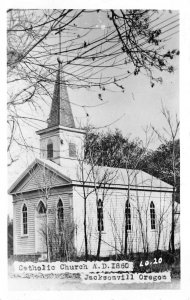 Jacksonville Oregon Catholic Church Real Photo Vintage Postcard AA66242