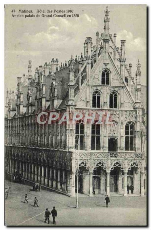 Postcard Mechelen Hotel Old Post Old Palace of the Grand Council