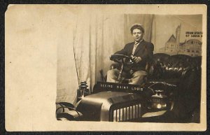 RPPC SEEING SAINT LOUIS MISSOURI UNION STATION TRAIN DEPOT REAL PHOTO POSTCARD