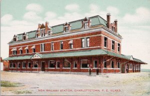 Charlottetown PE New Railway Station PEI Train Depot Unused C & Co Postcard H49