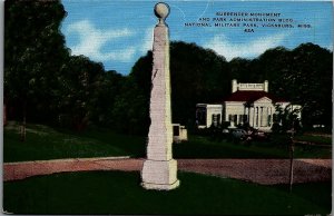 1930s VICKSBURG MS SURRENDER MONUMENT NATL MILITARY PARK LINEN POSTCARD 29-41