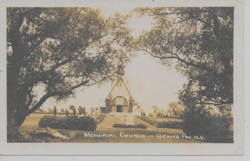 Grand Pre Nova Scotia Canada view of Memorial Church real photo pc Z11296