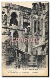 Postcard Old Army SOISSONS CATHEDRAL North Face