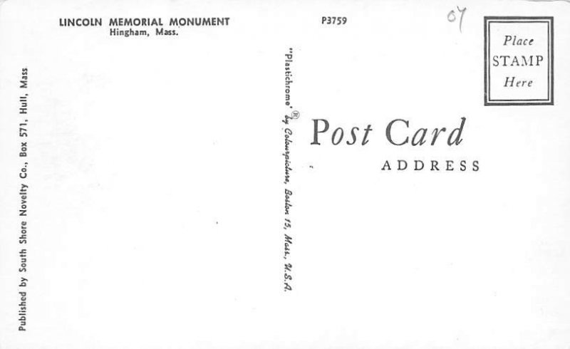 Lincoln Memorial monument Hingham, Massachusetts, USA