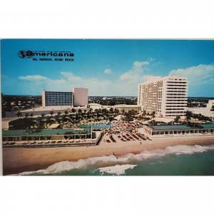 Americana Hotel Bal Harbour Miami Beach FL Advertising Postcard
