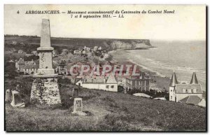 Old Postcard Arromanches Commemorative Monument Centennial naval battle in 1811