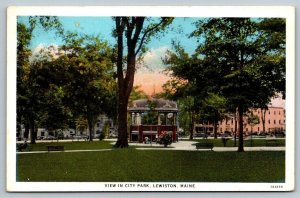 City Park  Lewiston  Maine   Postcard  1936