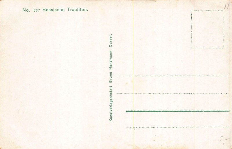A093 Ethnic North Hessen Schwaelmer Men Traditional Costums on Sunday postcard