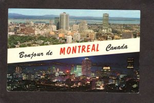 PQ QC Bonjour de Greetings Montreal Canada Carte Postale Quebec Postcard