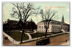 Public Library Building Springfield MA Massachusetts 1913 DB Postcard U13