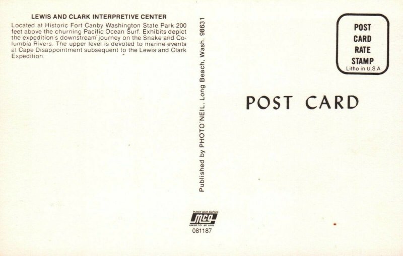 Fort Canby State Park Washington Lewis & Clark Interpretive Center Postcard 