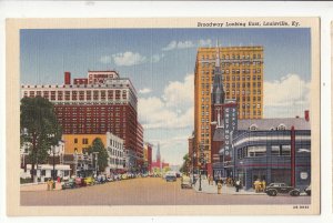 P3303 JL vintage postcard greyhound bus depot cars people ect louisville ky.