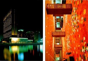 2~4X6 Chrome Postcards  Osaka, Japan  ROYAL HOTEL~Night View & LOBBY INTERIOR