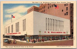 The New F. W. Woolworth Company Store Houston Texas TX Largest Store Postcard