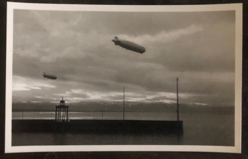 Original RPPC Hindenburg Zeppelin LZ 129 In Flight Real Picture Postcard Mint 5