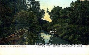 Milwaukee River, Wisconsin,     ;     Milwaukee River, WI Postcard