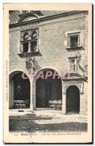 Old Postcard Gien Loiret house Renaissance Arts Cafe ds