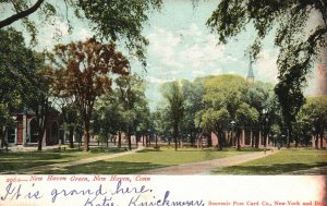 Vintage Postcard 1907 New Haven Green Park Recreation New Haven Connecticut CT