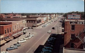 Great Bend Kansas KS Street Scene 1950s Classic Cars Vintage Postcard