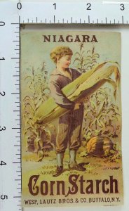 Niagara Corn Starch Lautz Bros & Co Young Boy Giant Ear Of Corn Field Scene F67