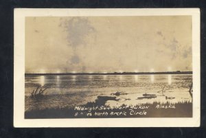 RPPC FORT YUKON ALASKA MIDNIGHT SUN NORTH ARCTIC CIRCLE REAL PHOTO POSTCARD