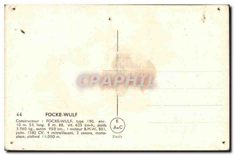 Old Postcard Focke Wulf Jet Aviation