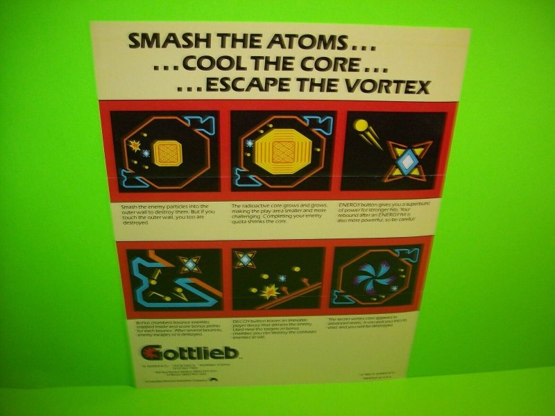Reactor Arcade FLYER Original 1982 Video Game Art Space Age Graphics  Retro